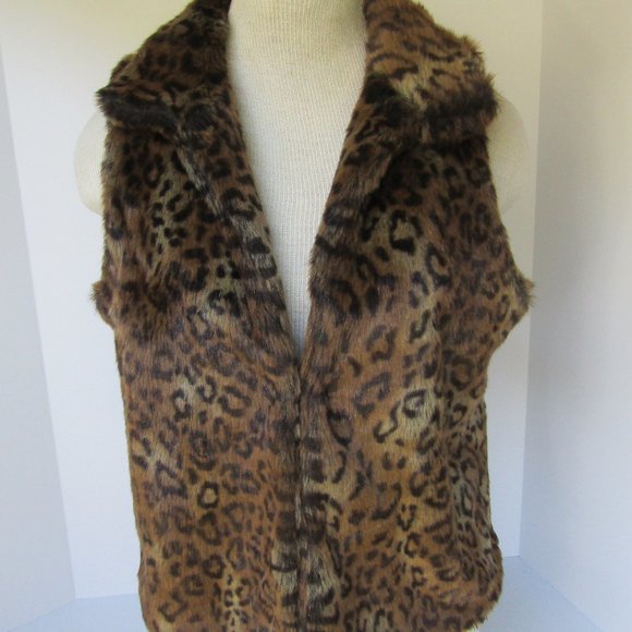 Parkhurst Vest Leopard Print Fur Size S/P - Picture 6 of 6